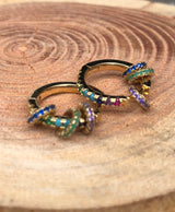 Multicolored circles hoop earrings