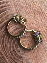 Multicolored circles hoop earrings