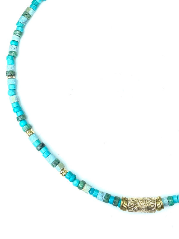 Turquoise porthole necklace