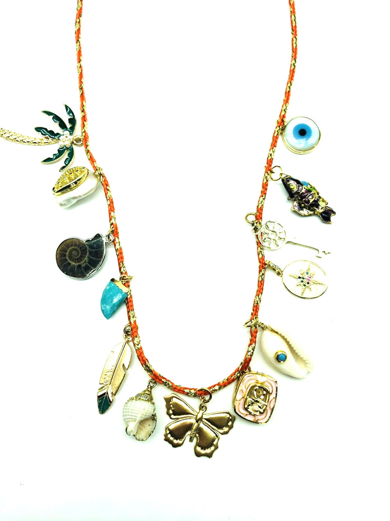 Orange gri-gri necklace