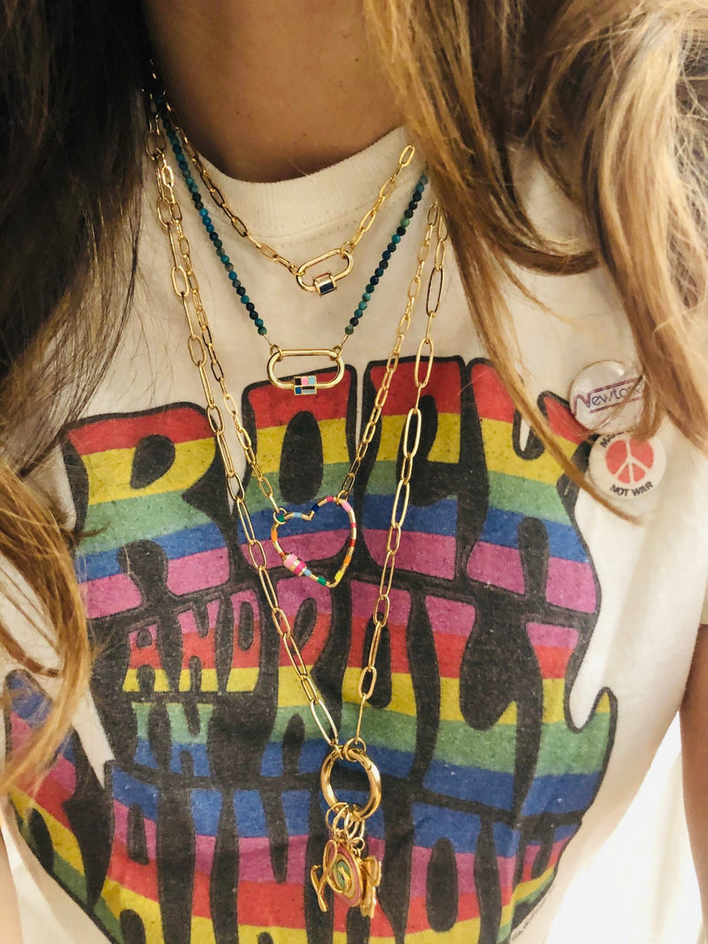 Rainbow love necklace