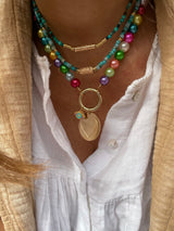 Turquoise porthole necklace